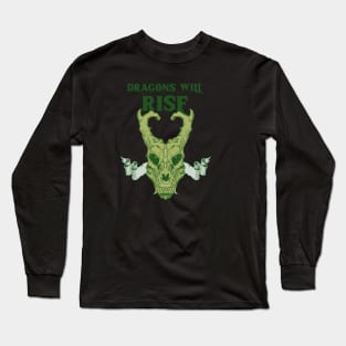 Dragons Will Rise - Green Dragon Long Sleeve T-Shirt